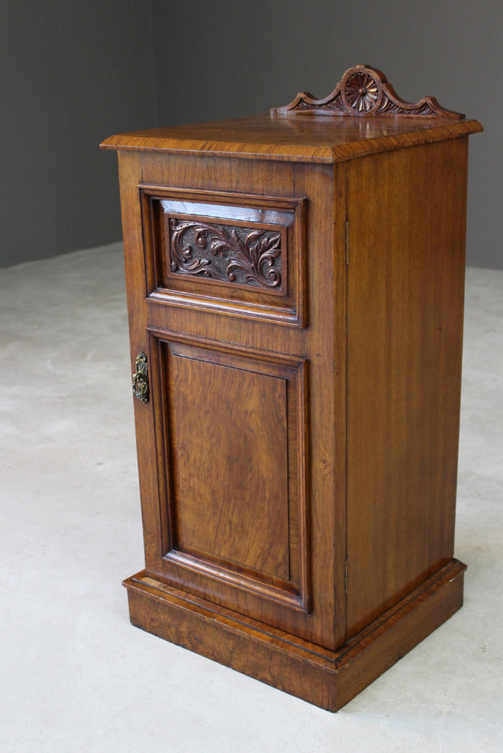 Victorian Walnut Bedside Cabinet - Kernow Furniture