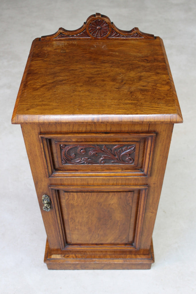 Victorian Walnut Bedside Cabinet - Kernow Furniture