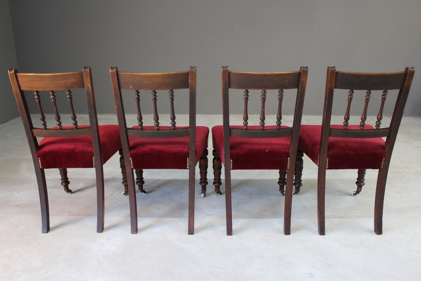 4 Antique Victorian Oak Dining Chairs - Kernow Furniture