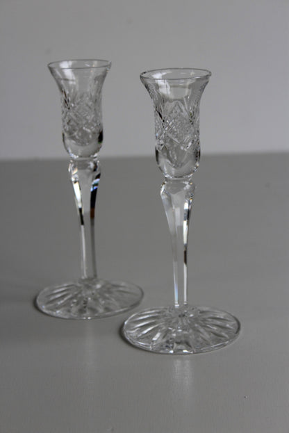 Pair Royal Brierley Cut Glass Candle Holder - Kernow Furniture