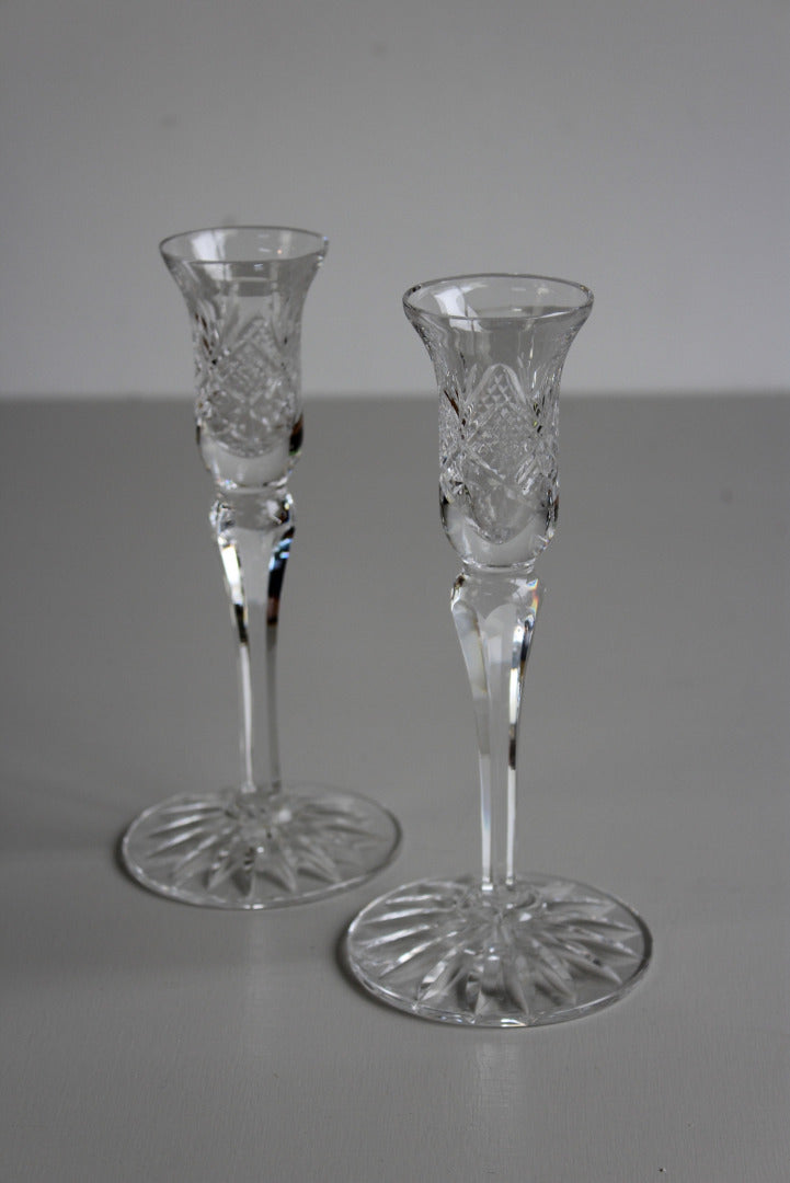 Pair Royal Brierley Cut Glass Candle Holder - Kernow Furniture