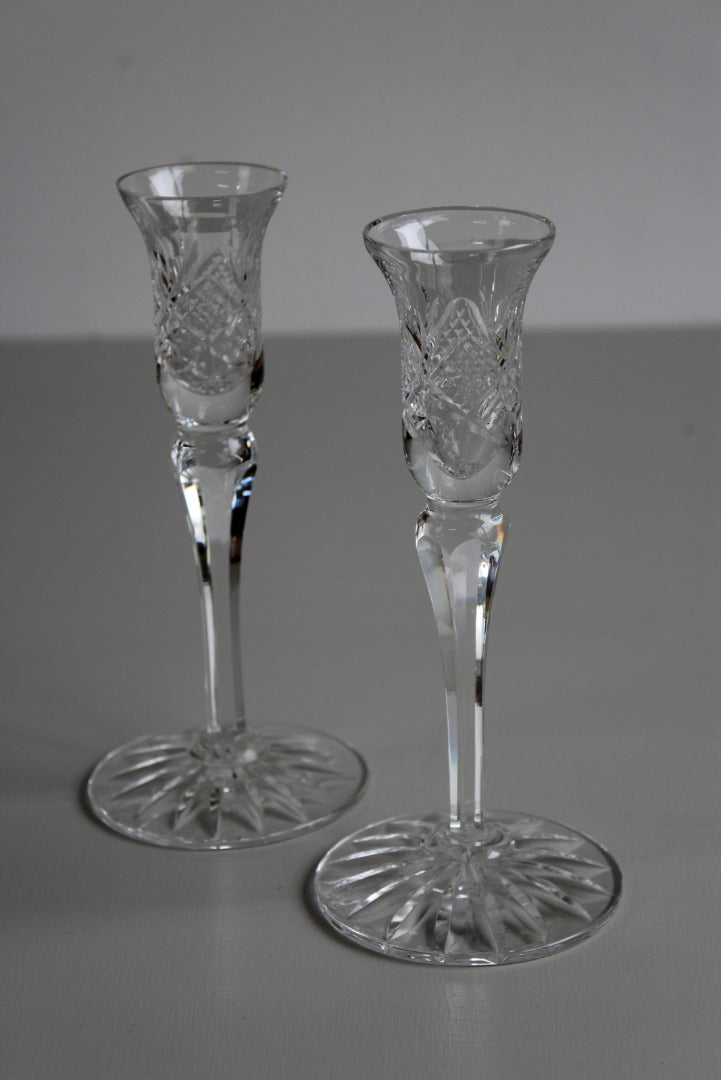 Pair Royal Brierley Cut Glass Candle Holder - Kernow Furniture