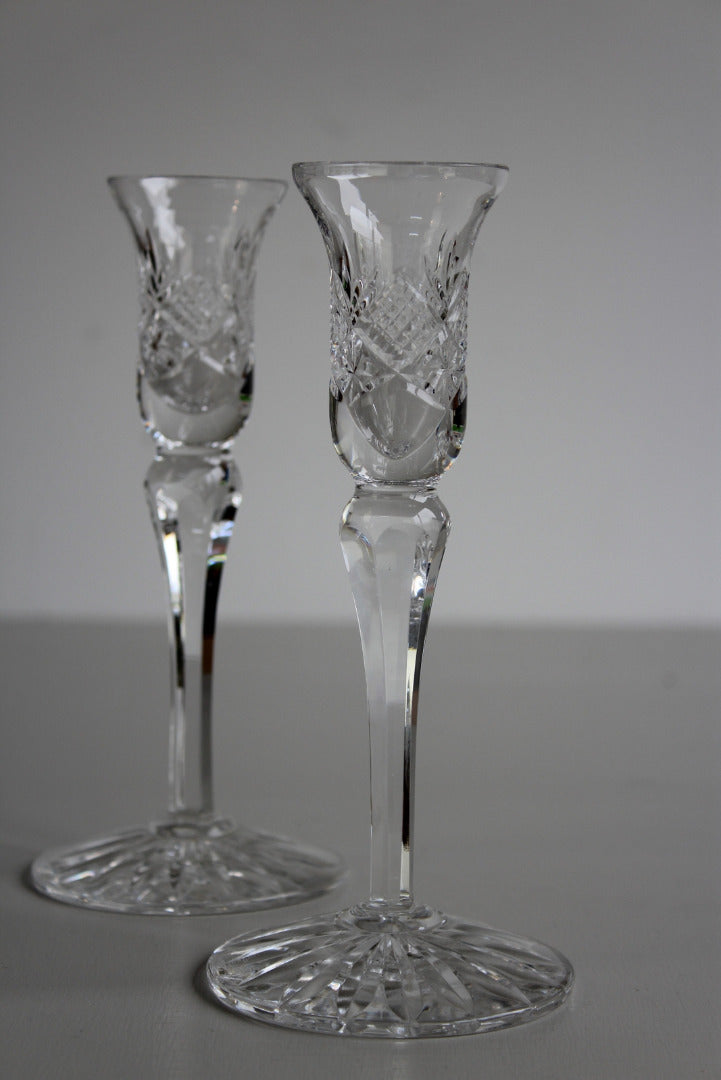 Pair Royal Brierley Cut Glass Candle Holder - Kernow Furniture