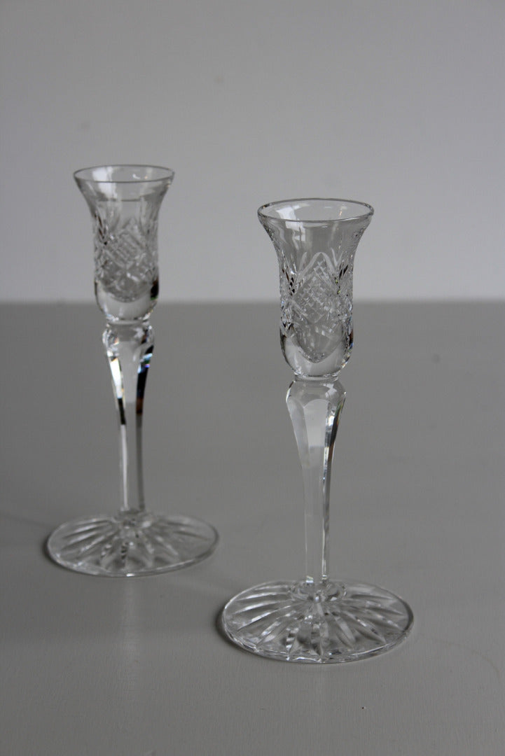 Pair Royal Brierley Cut Glass Candle Holder - Kernow Furniture