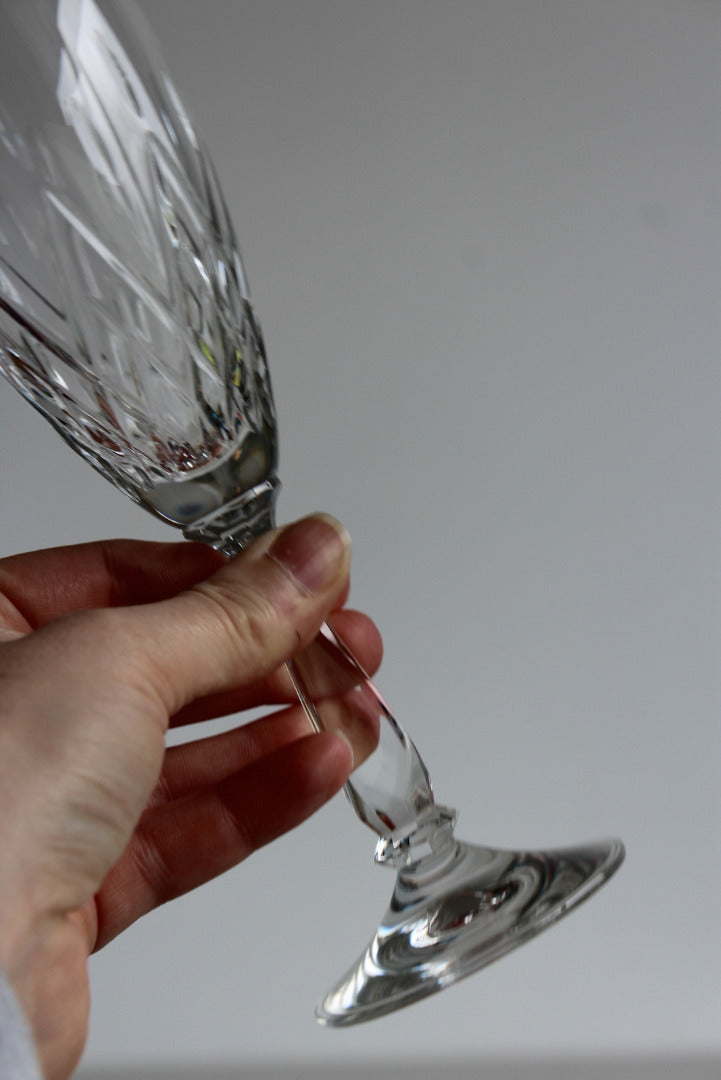 Pair Royal Albert Crystal Champagne Flutes - Kernow Furniture