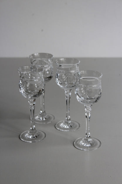 Set 4 Quality Cut Glass Port Glasses - Kernow Furniture