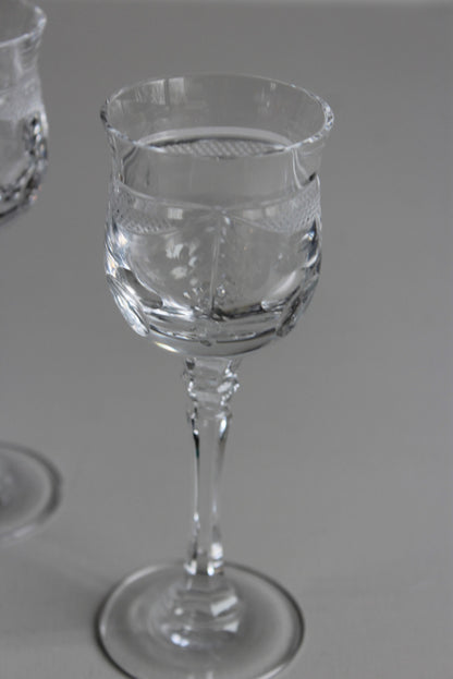 Set 4 Quality Cut Glass Port Glasses - Kernow Furniture