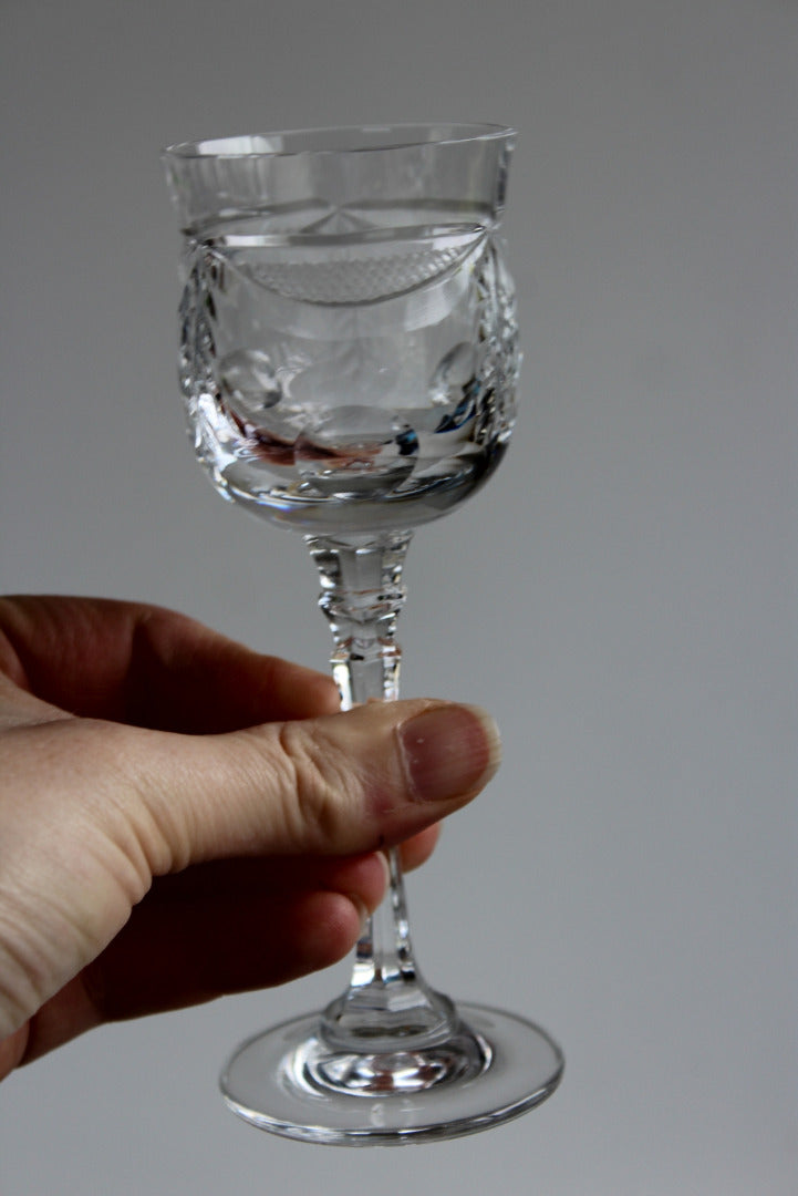 Set 4 Quality Cut Glass Port Glasses - Kernow Furniture