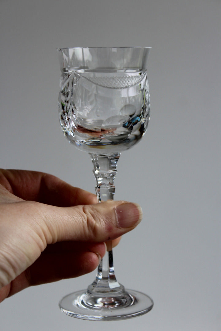 Set 4 Quality Cut Glass Port Glasses - Kernow Furniture