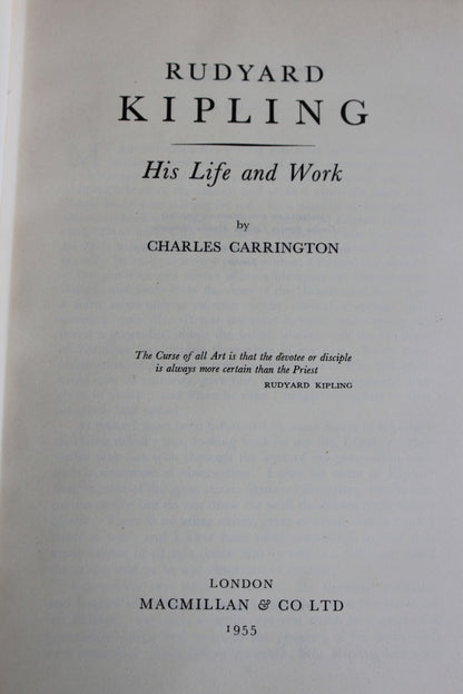 Rudyard Kipling His Life & Work - Charles Carrington - Kernow Furniture