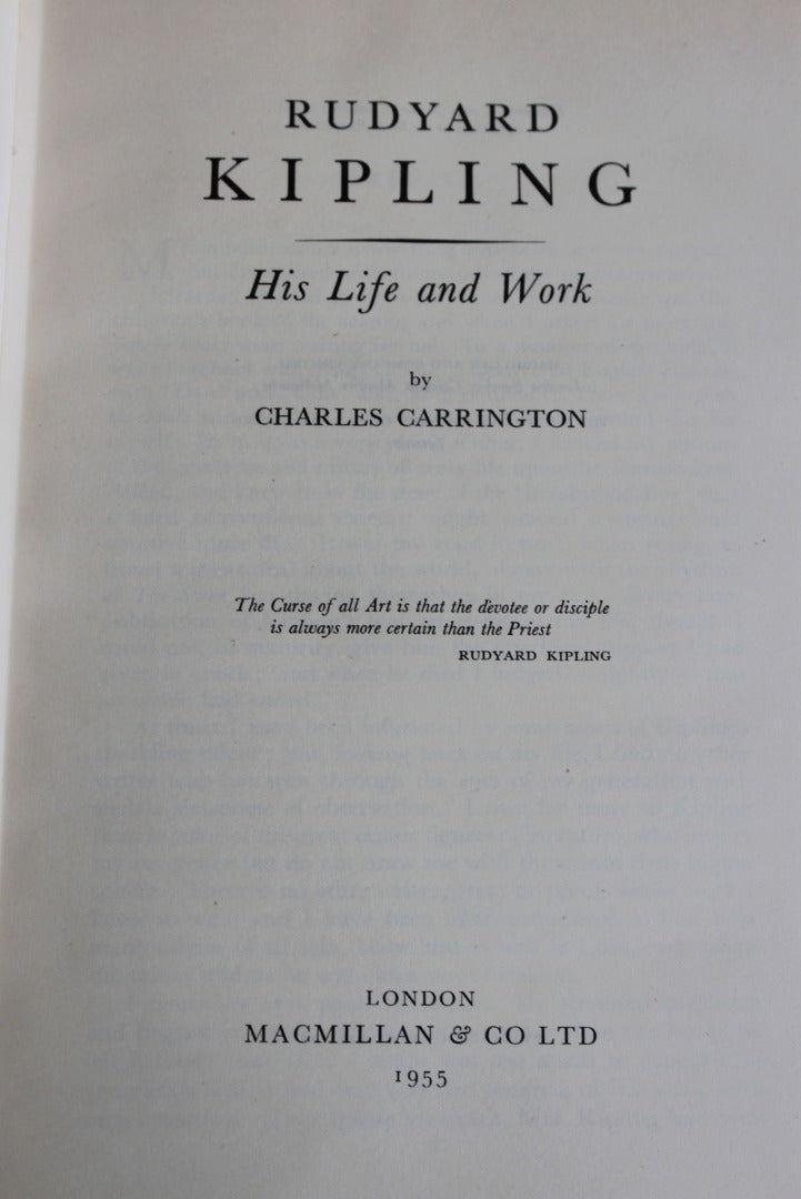 Rudyard Kipling His Life & Work - Charles Carrington – Kernow Furniture