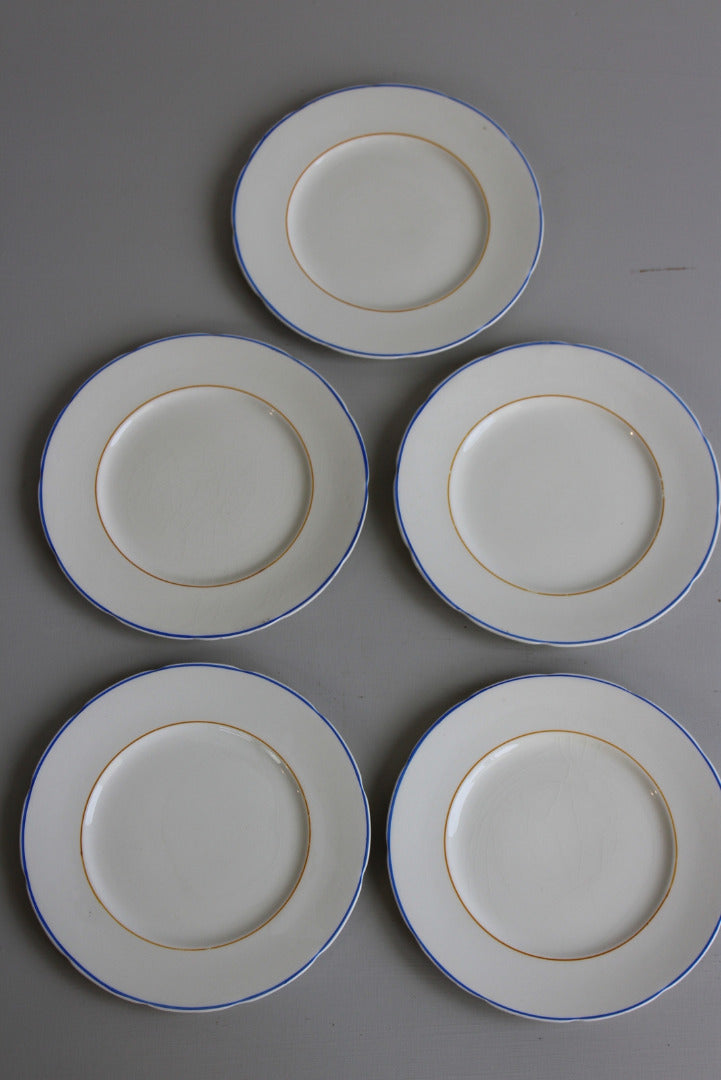 5 Vintage China Tea Plates - Kernow Furniture