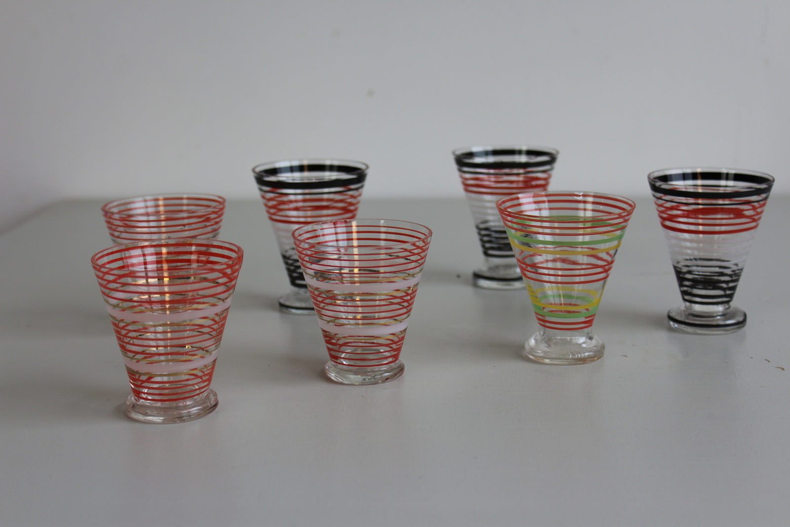 Vintage Striped Glasses - Kernow Furniture