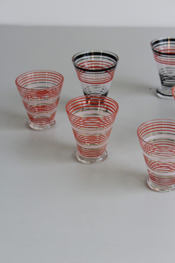 Vintage Striped Glasses - Kernow Furniture