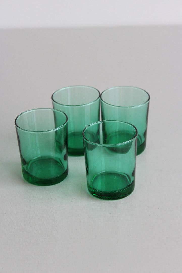 4 Vintage Green Glasses - Kernow Furniture