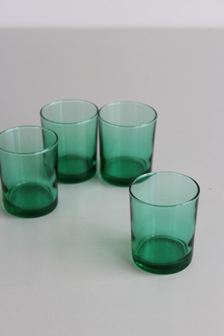 4 Vintage Green Glasses - Kernow Furniture