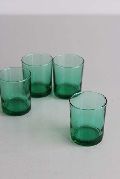 4 Vintage Green Glasses - Kernow Furniture