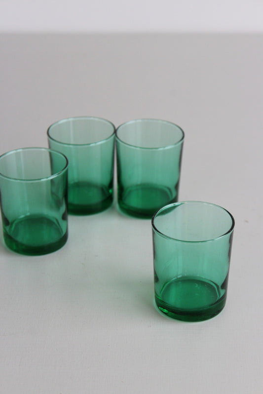 4 Vintage Green Glasses - Kernow Furniture