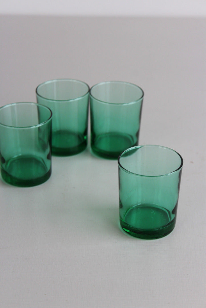 4 Vintage Green Glasses - Kernow Furniture