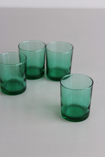 4 Vintage Green Glasses - Kernow Furniture