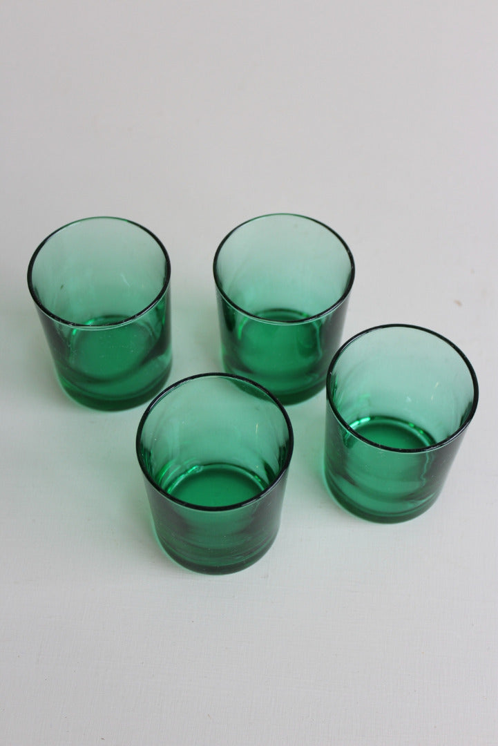 4 Vintage Green Glasses - Kernow Furniture