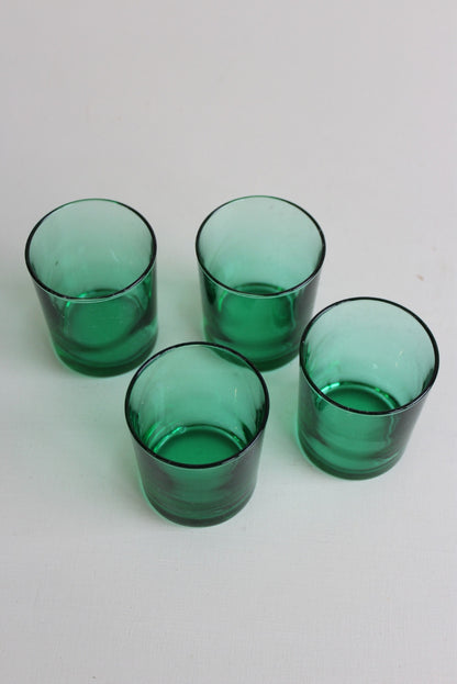 4 Vintage Green Glasses - Kernow Furniture