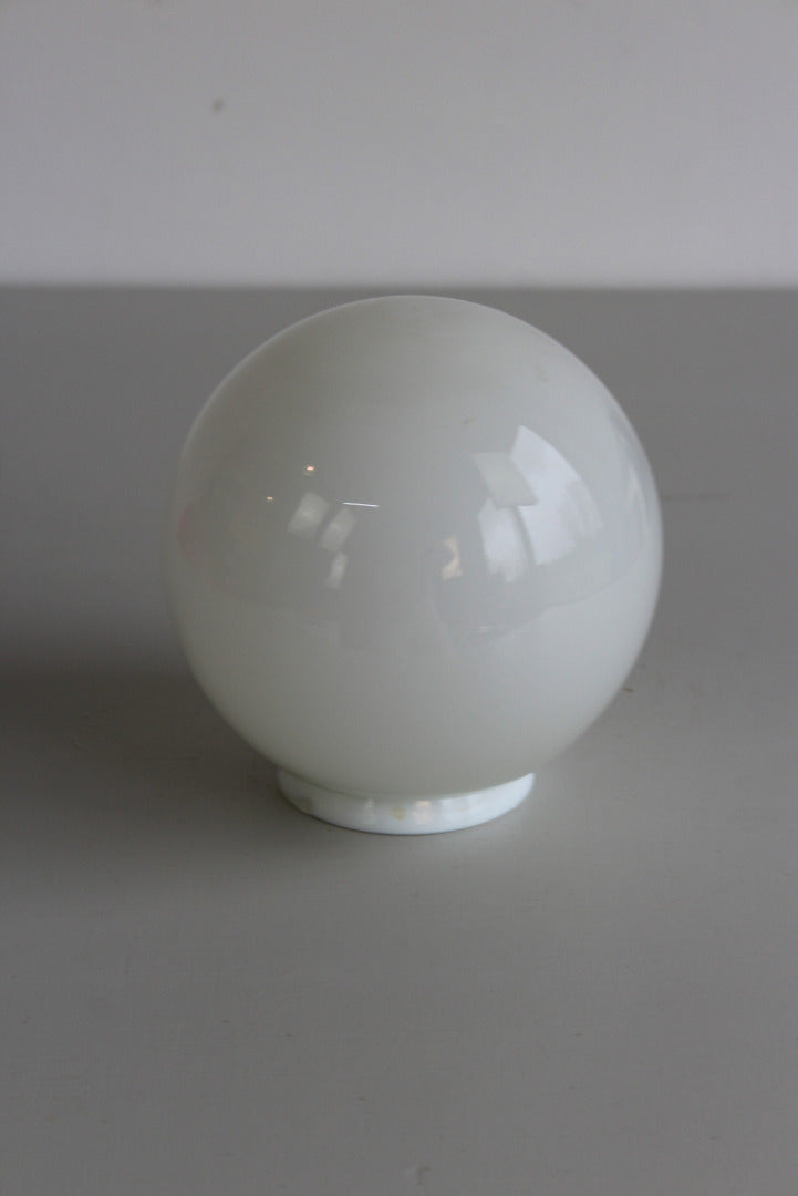 Vintage White Glass Globe Shade - Kernow Furniture