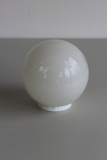 Vintage White Glass Globe Shade - Kernow Furniture