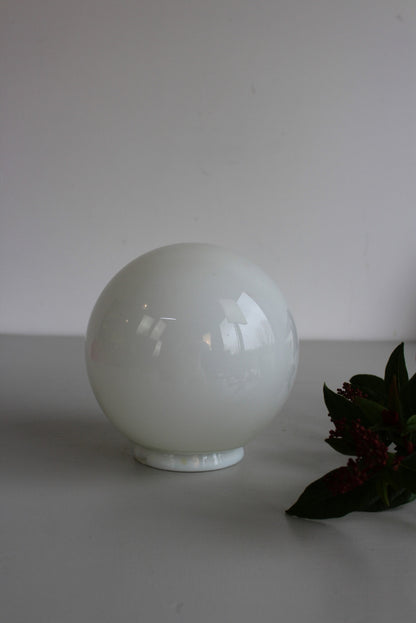 Vintage White Glass Globe Shade - Kernow Furniture