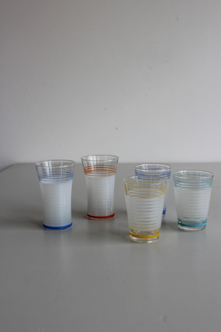 Vintage Striped Large Shot Glasses - Kernow Furniture