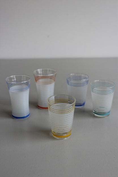 Vintage Striped Large Shot Glasses - Kernow Furniture