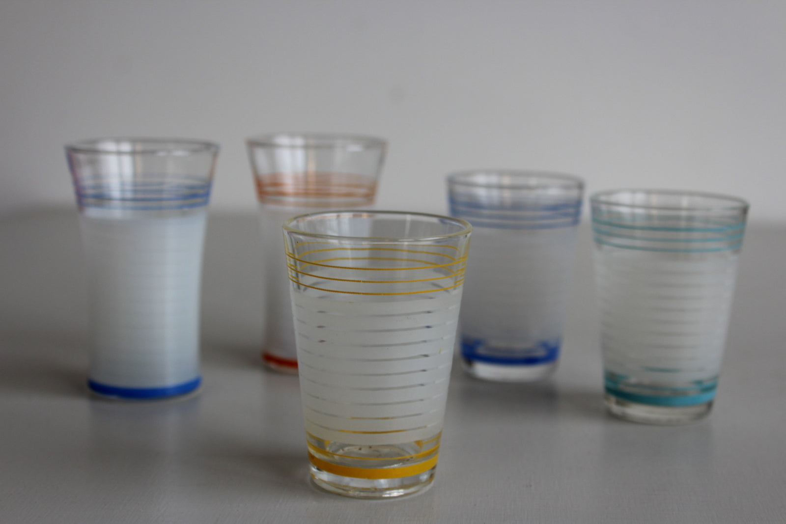 Vintage Striped Large Shot Glasses - Kernow Furniture