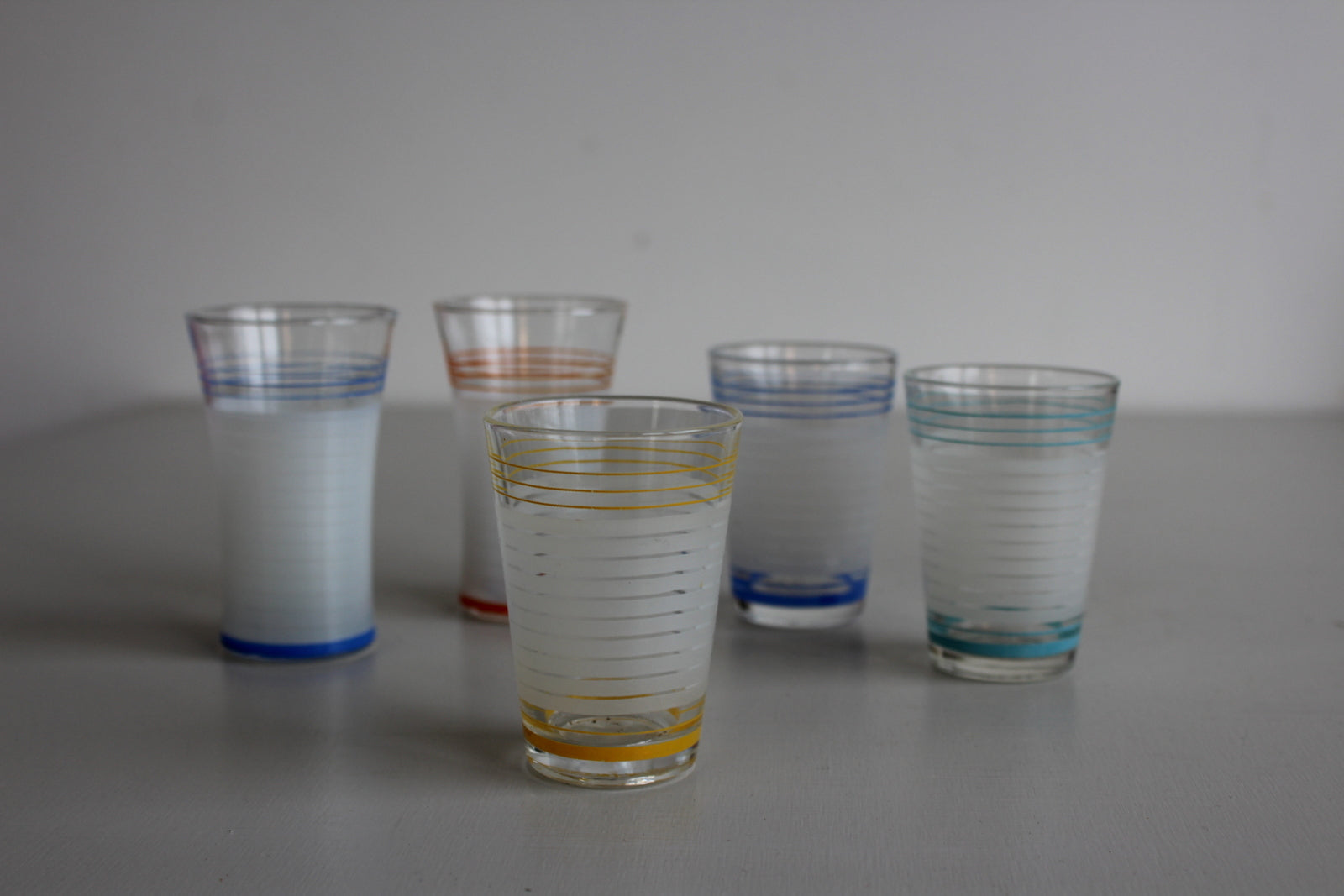 Vintage Striped Large Shot Glasses - Kernow Furniture