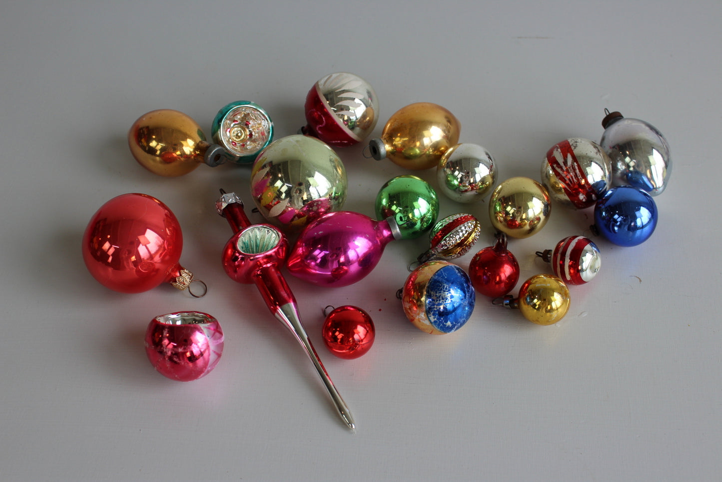 Vintage Glass Tree Decorations Baubles - Kernow Furniture