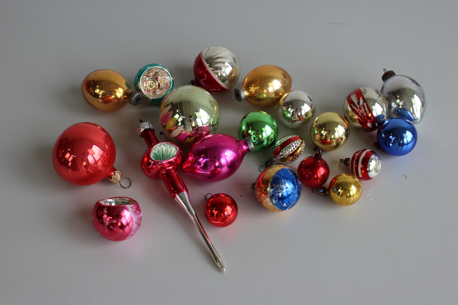 Vintage Glass Tree Decorations Baubles - Kernow Furniture