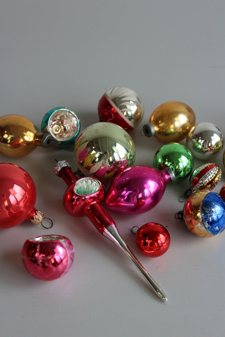 Vintage Glass Tree Decorations Baubles - Kernow Furniture