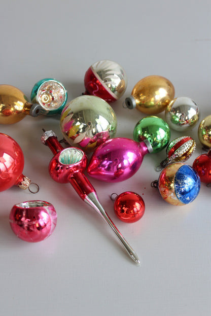 Vintage Glass Tree Decorations Baubles - Kernow Furniture