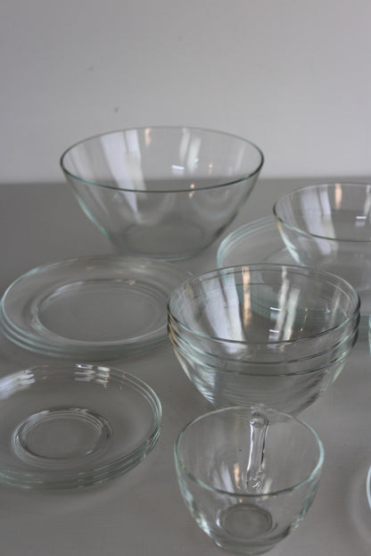 Arcoroc Glass Tea Set & Plates - Kernow Furniture