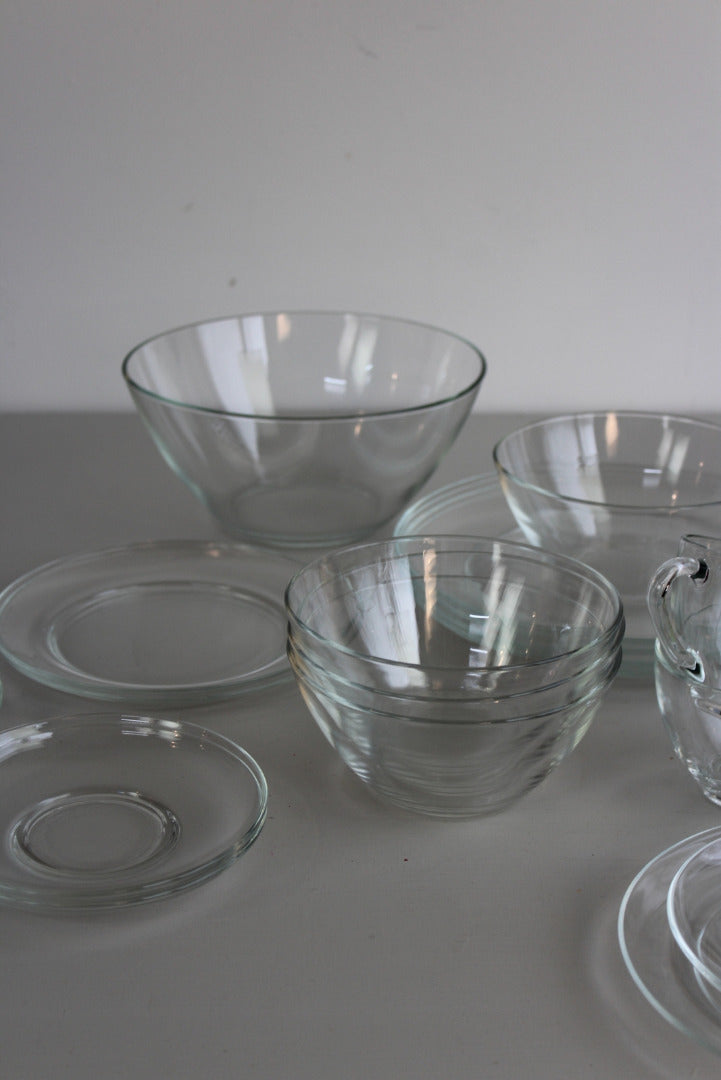 Arcoroc Glass Tea Set & Plates - Kernow Furniture