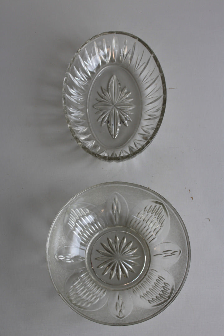 2 Vintage Glass Bowls - Kernow Furniture