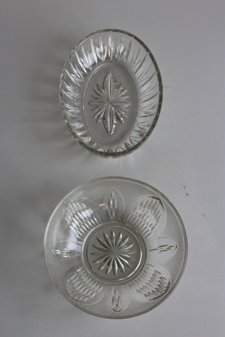 2 Vintage Glass Bowls - Kernow Furniture