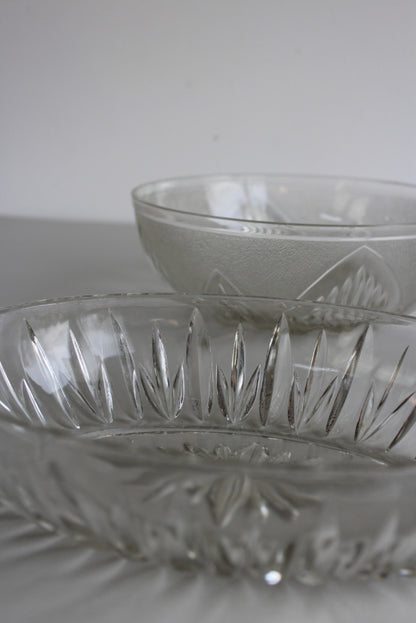 2 Vintage Glass Bowls - Kernow Furniture