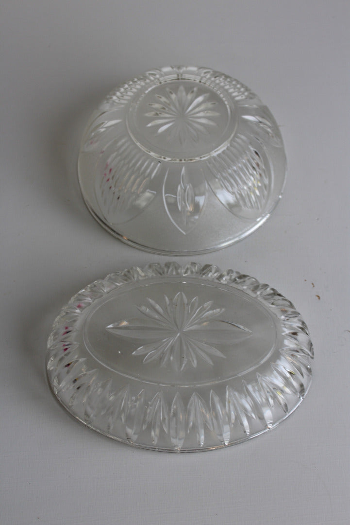 2 Vintage Glass Bowls - Kernow Furniture