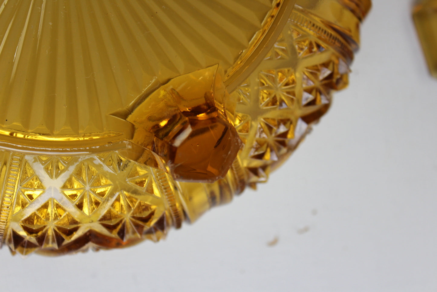 Pair Amber Glass Bowls - Kernow Furniture