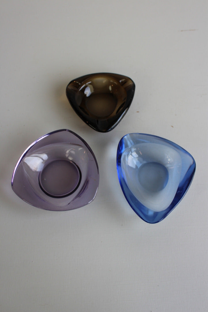 3 Retro Glass Bowl & Ashtray - Kernow Furniture