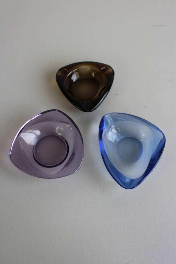 3 Retro Glass Bowl & Ashtray - Kernow Furniture