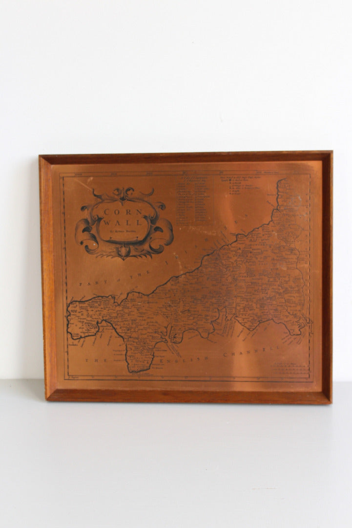 Etchmaster Copper Cornwall Map - Kernow Furniture