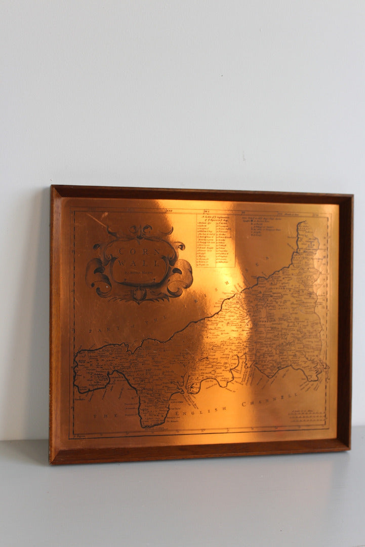 Etchmaster Copper Cornwall Map - Kernow Furniture