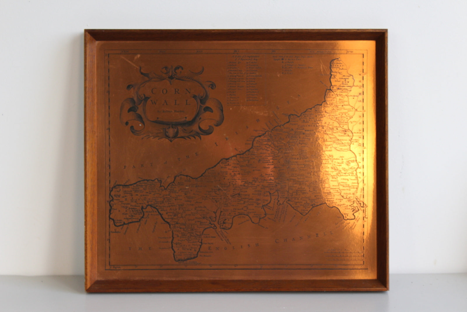 Etchmaster Copper Cornwall Map - Kernow Furniture