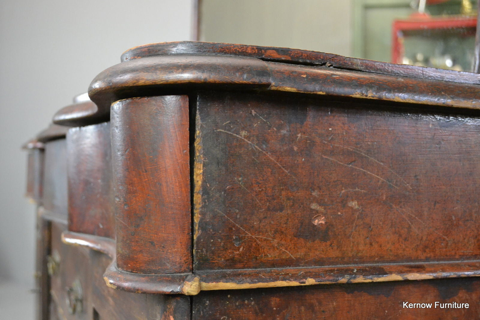 Well Worn Rustic Mahogany Mirror Back Sideboard - Kernow Furniture